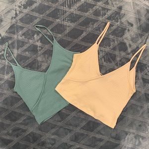 TOPSHOP Ribbed Crop Tank Tops